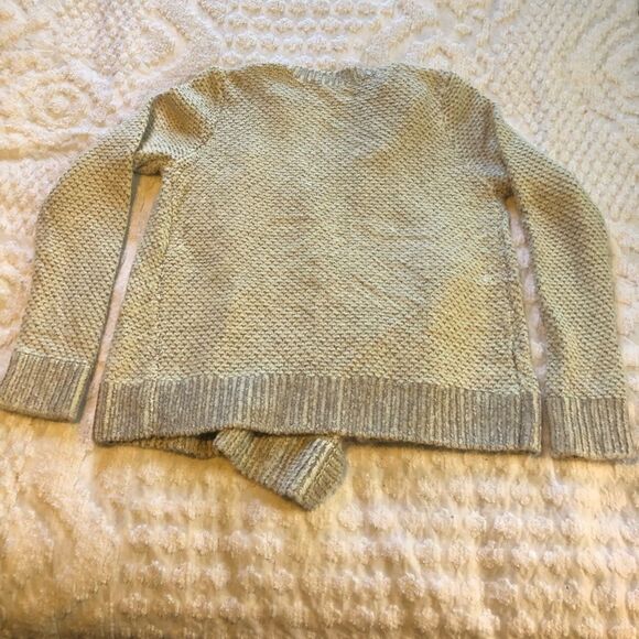 Lou & Grey white/gray drape front cozy cardigan, small, wool blend - Picture 7 of 10